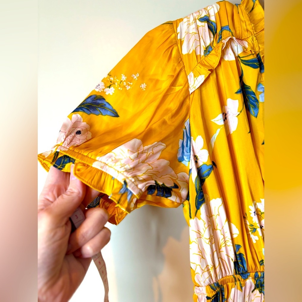 Current Air CanaryYellow Floral Midi Sundress NWOT - Picture 4 of 10